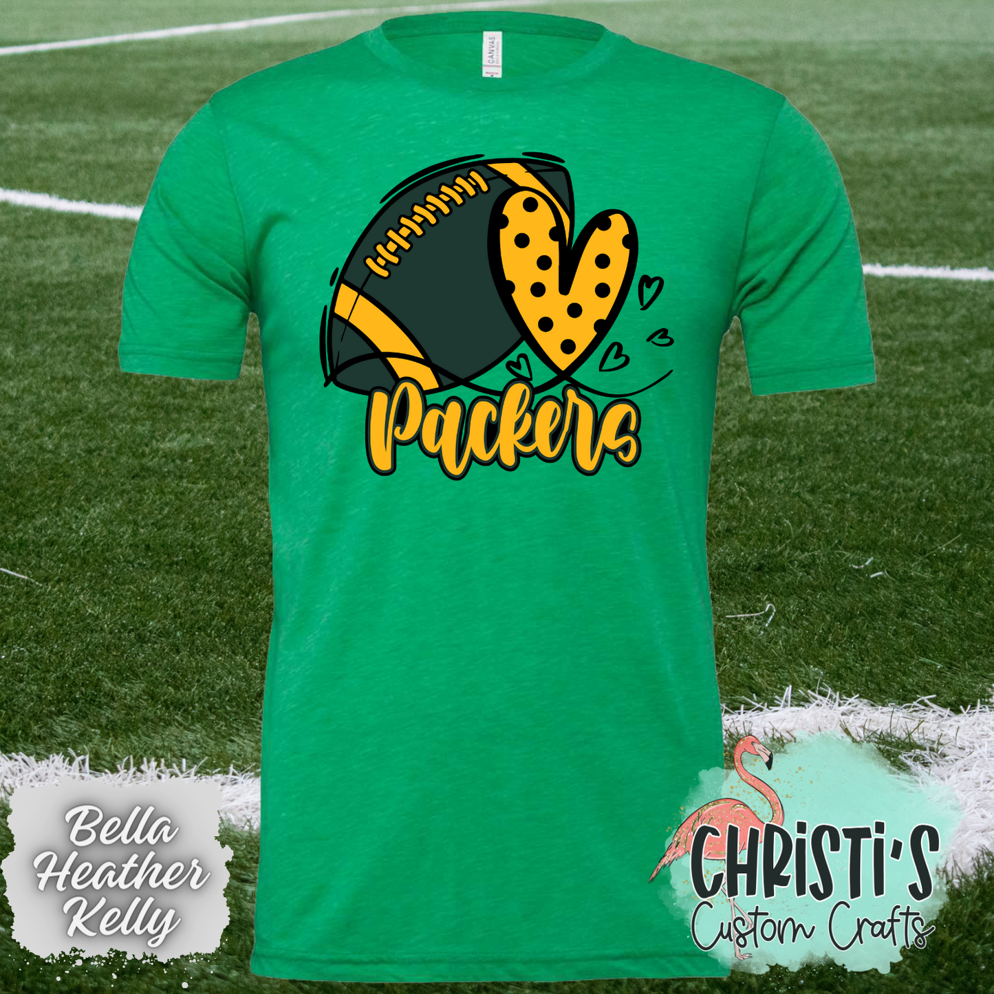 Packers Football &Polka Dot Heart