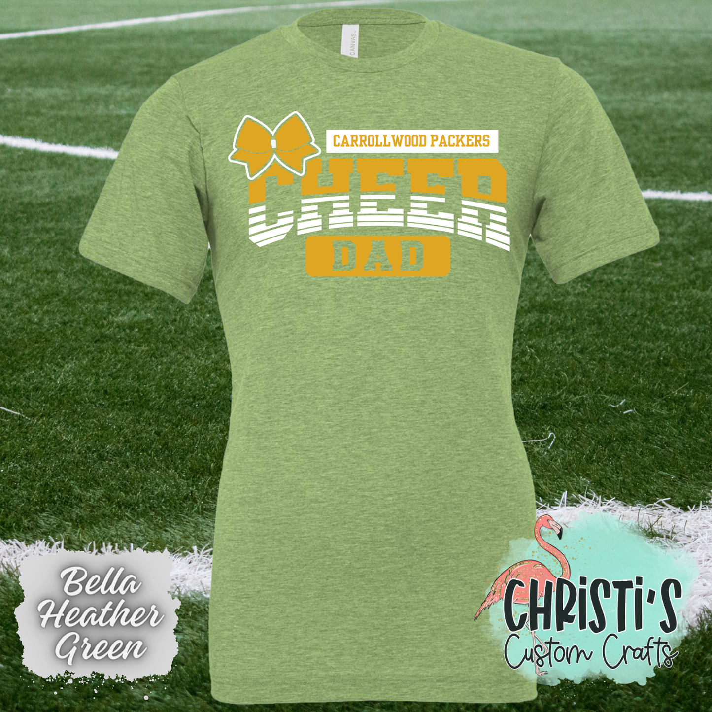 Carrollwood Packers Cheer (Custom Name Gold)