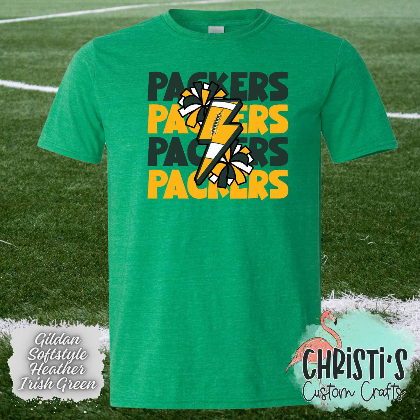 Packers repeat lightning bolt and poms