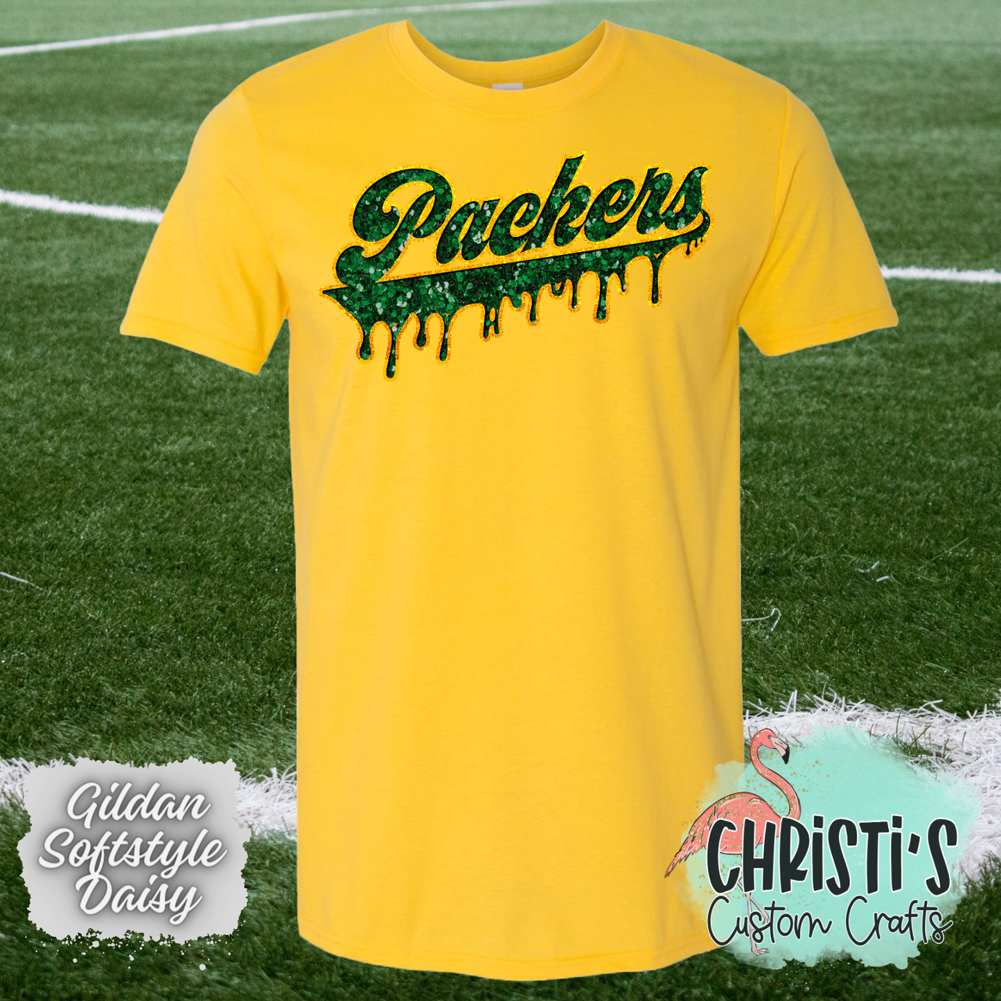 Packers Drip (faux sequin look)