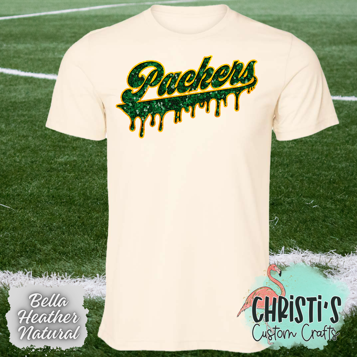 Packers Drip (faux sequin look)