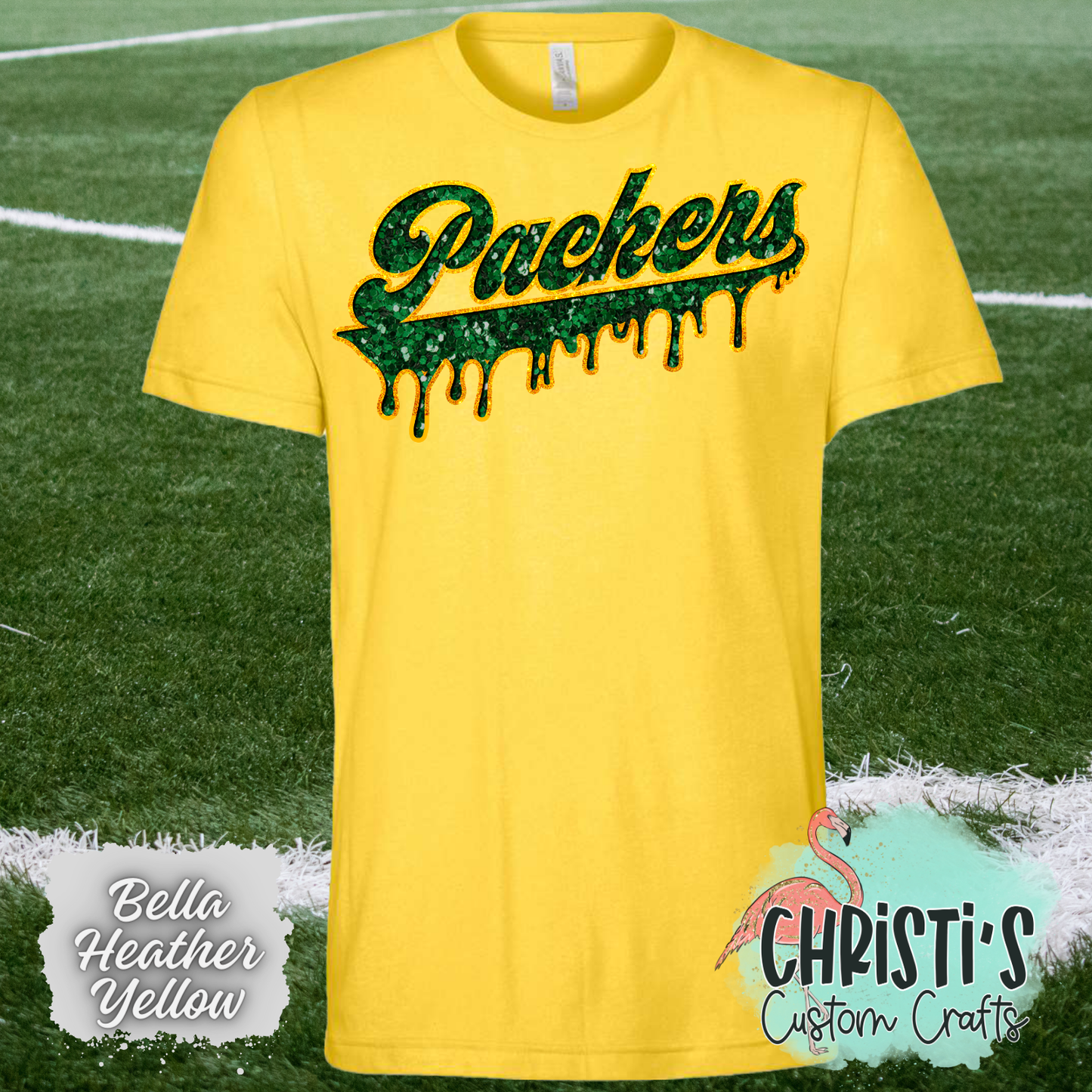 Packers Drip (faux sequin look)
