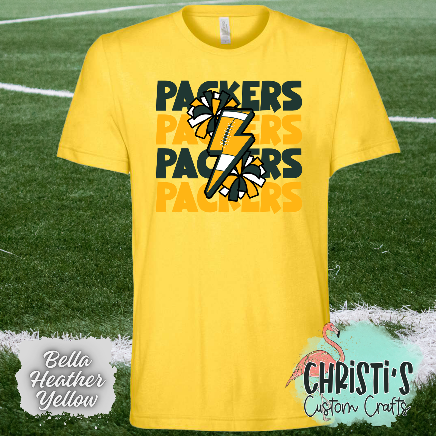 Packers repeat lightning bolt and poms