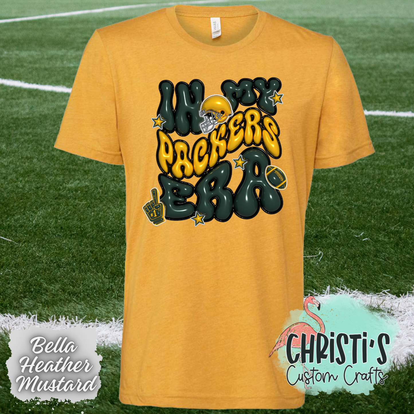 In my Packers Era (Faux 3D bubble letters)