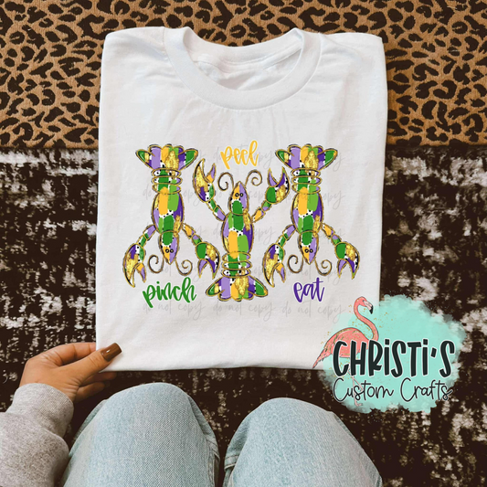 Pinch peel eat Mardi Gras Brushstroke