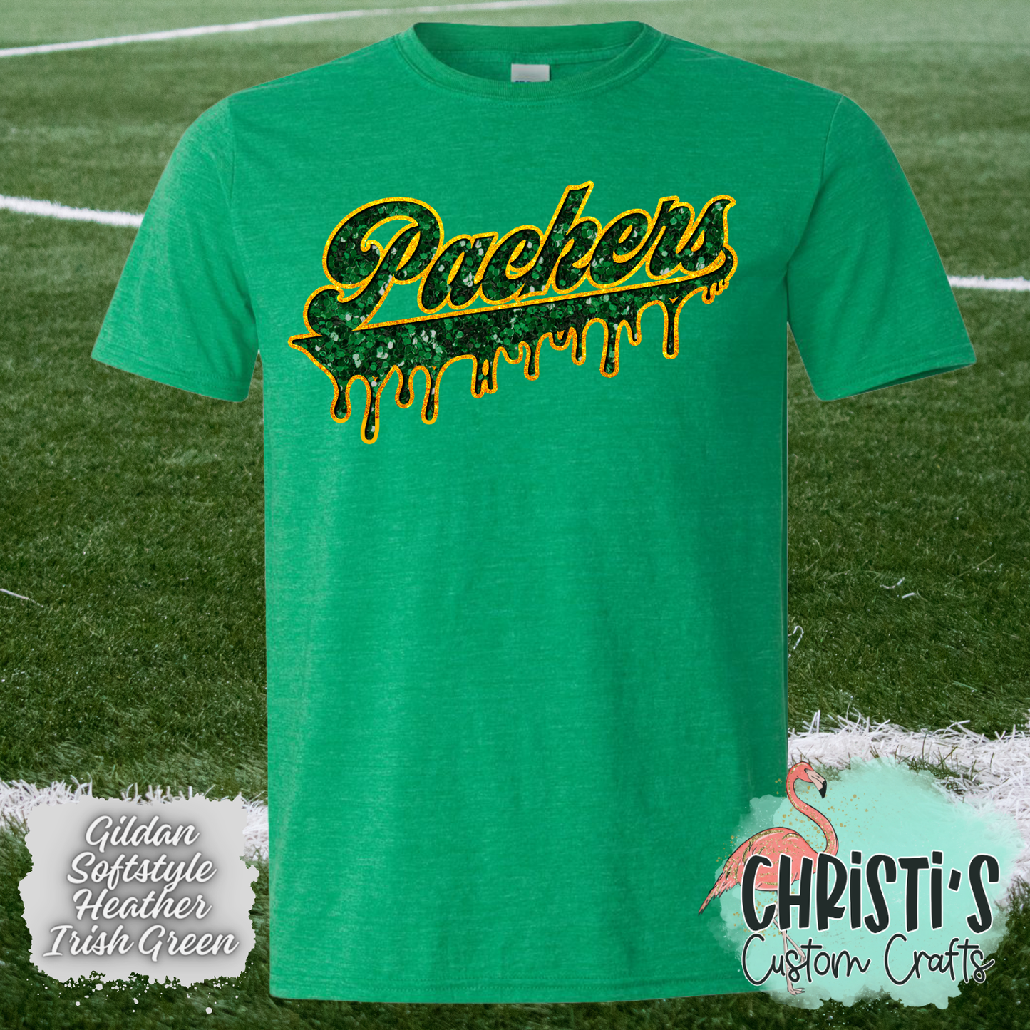 Packers Drip (faux sequin look)
