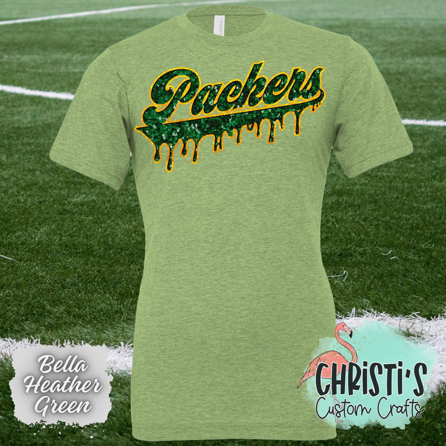 Packers Drip (faux sequin look)