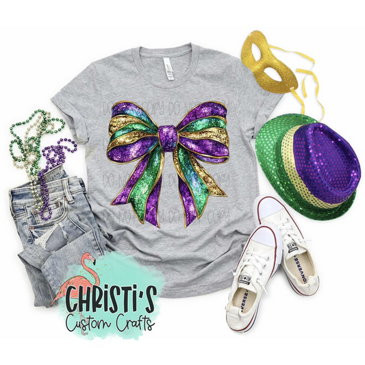 Mardi Gras Sequin Bow