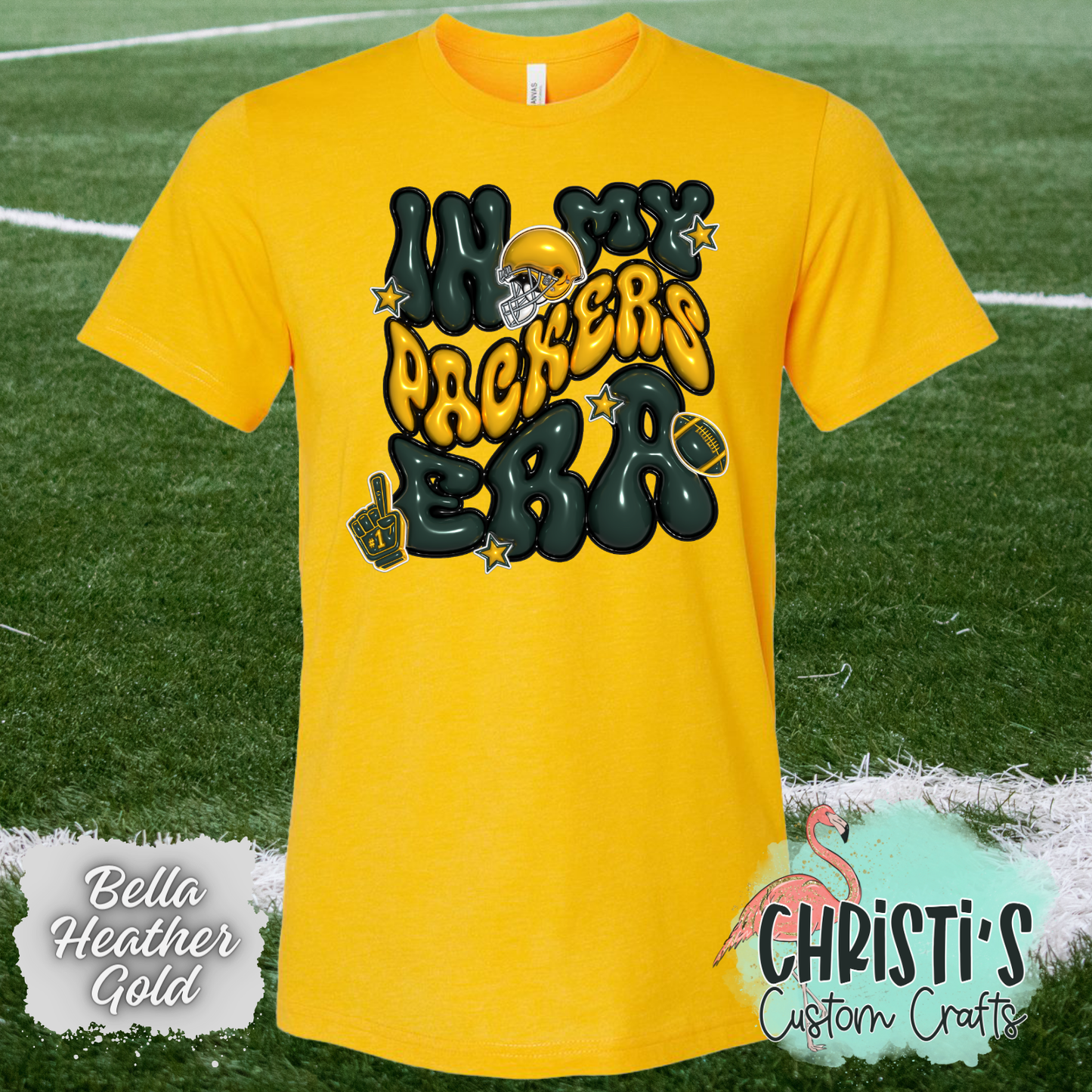 In my Packers Era (Faux 3D bubble letters)