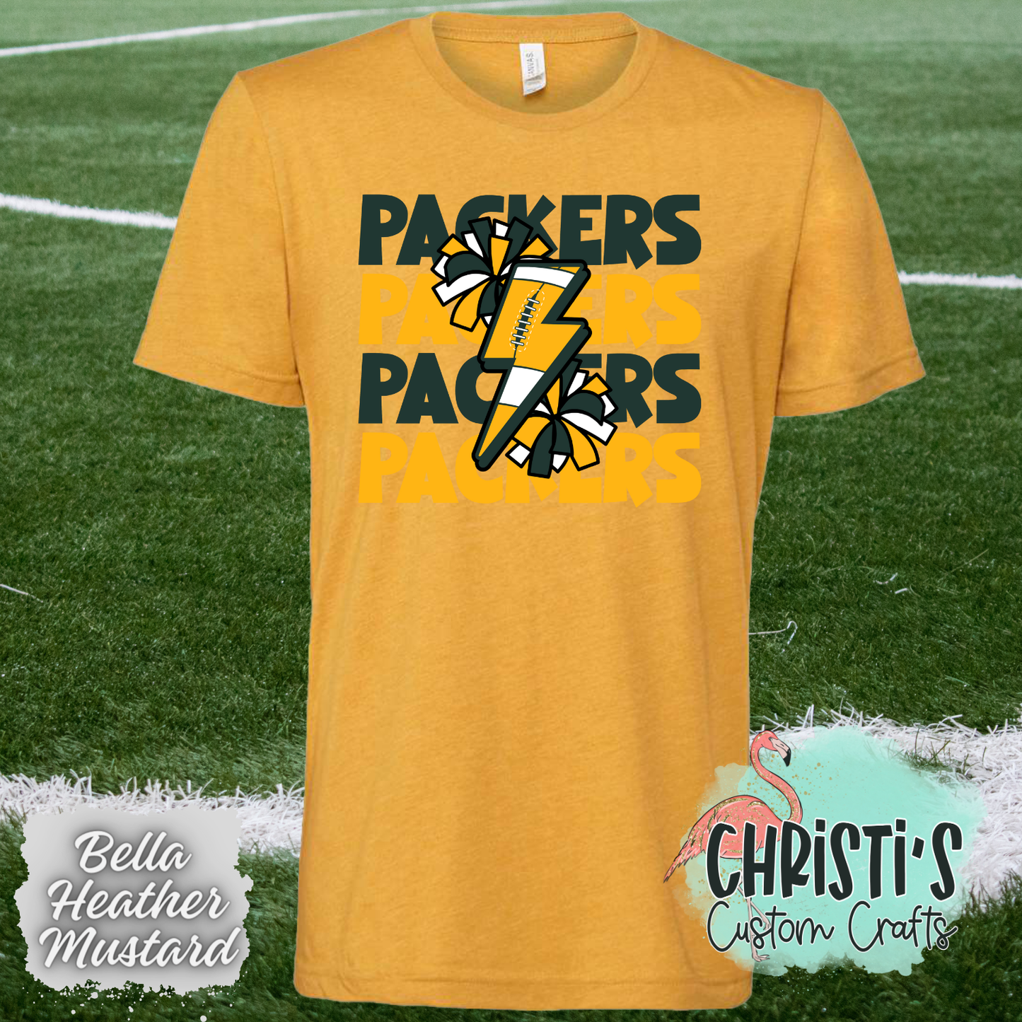Packers repeat lightning bolt and poms