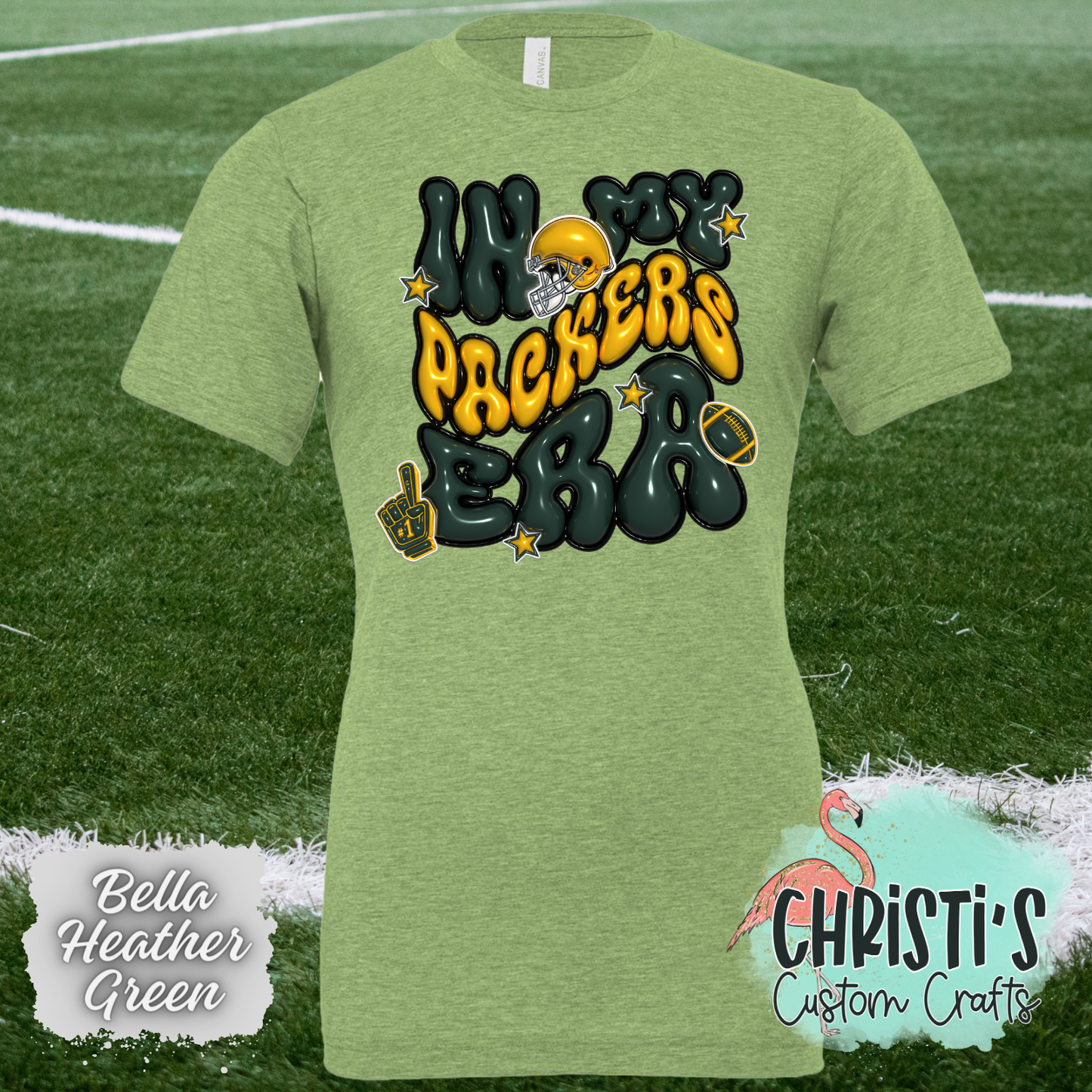 In my Packers Era (Faux 3D bubble letters)