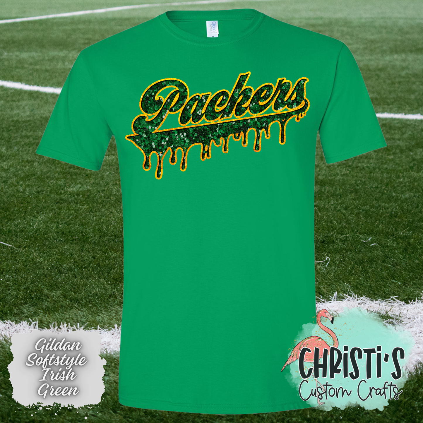 Packers Drip (faux sequin look)