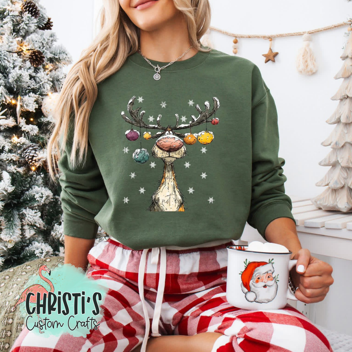 Rustic Reindeer with ornaments