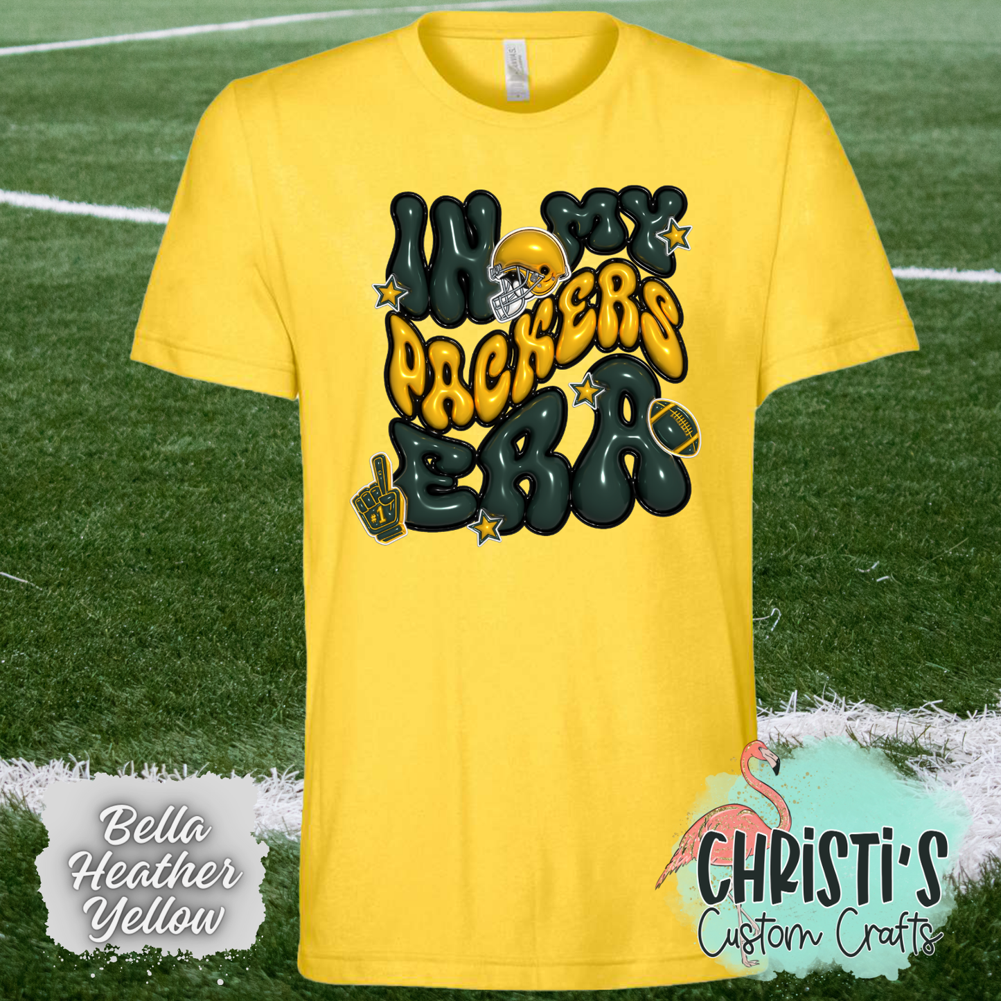In my Packers Era (Faux 3D bubble letters)