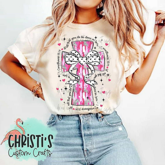 Let what all do be done in love Brushstroke Cross