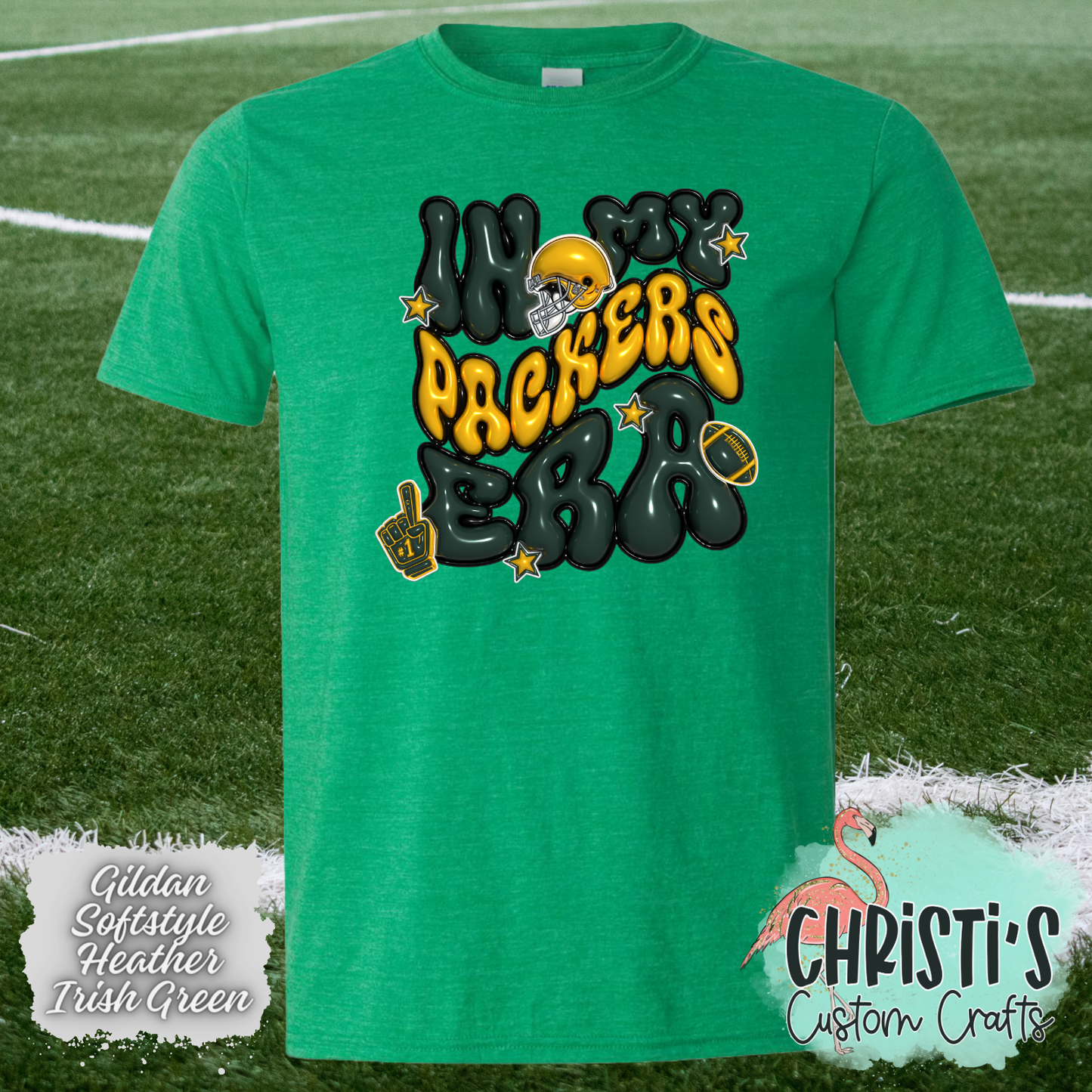 In my Packers Era (Faux 3D bubble letters)