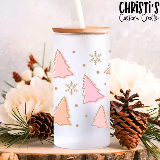 Pink and Peach trees (on frosted glass)