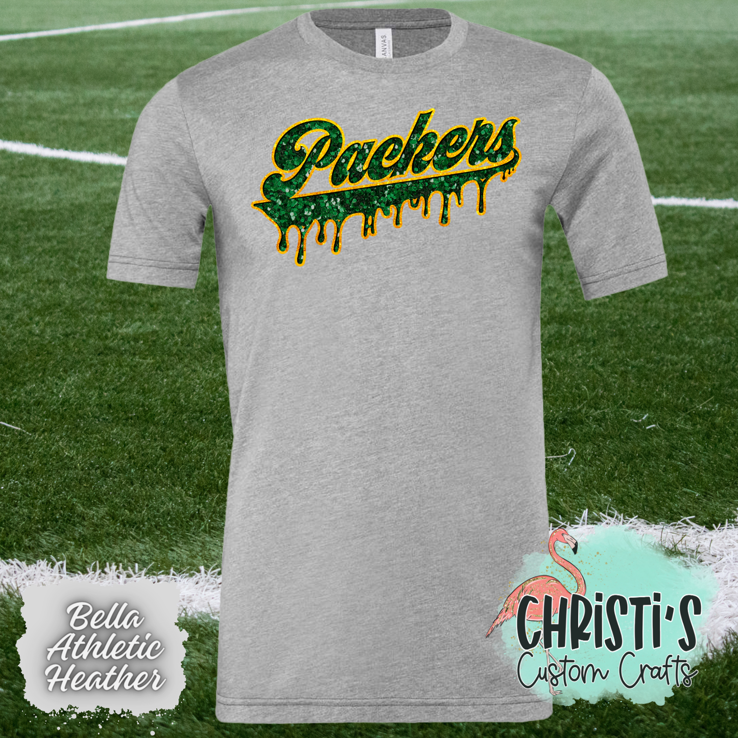 Packers Drip (faux sequin look)
