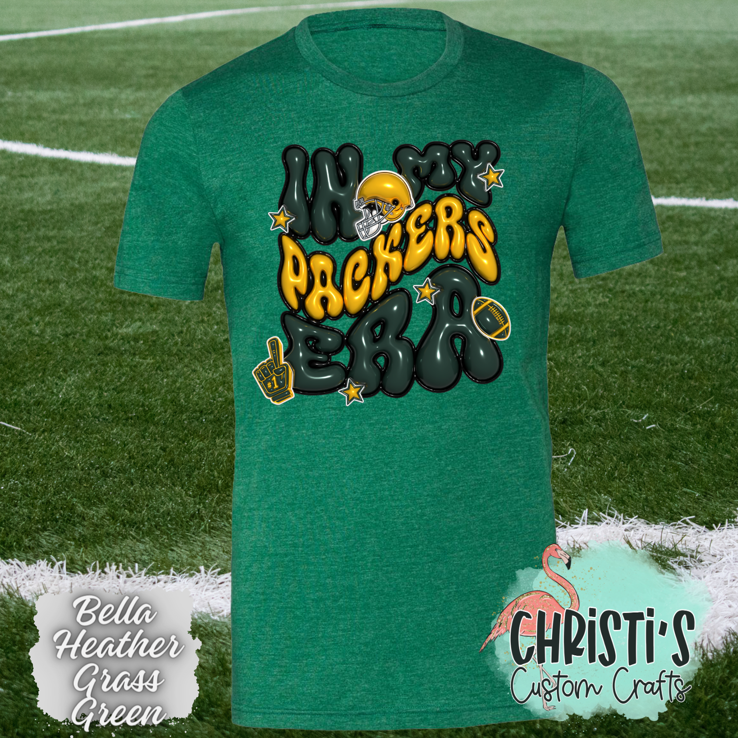 In my Packers Era (Faux 3D bubble letters)