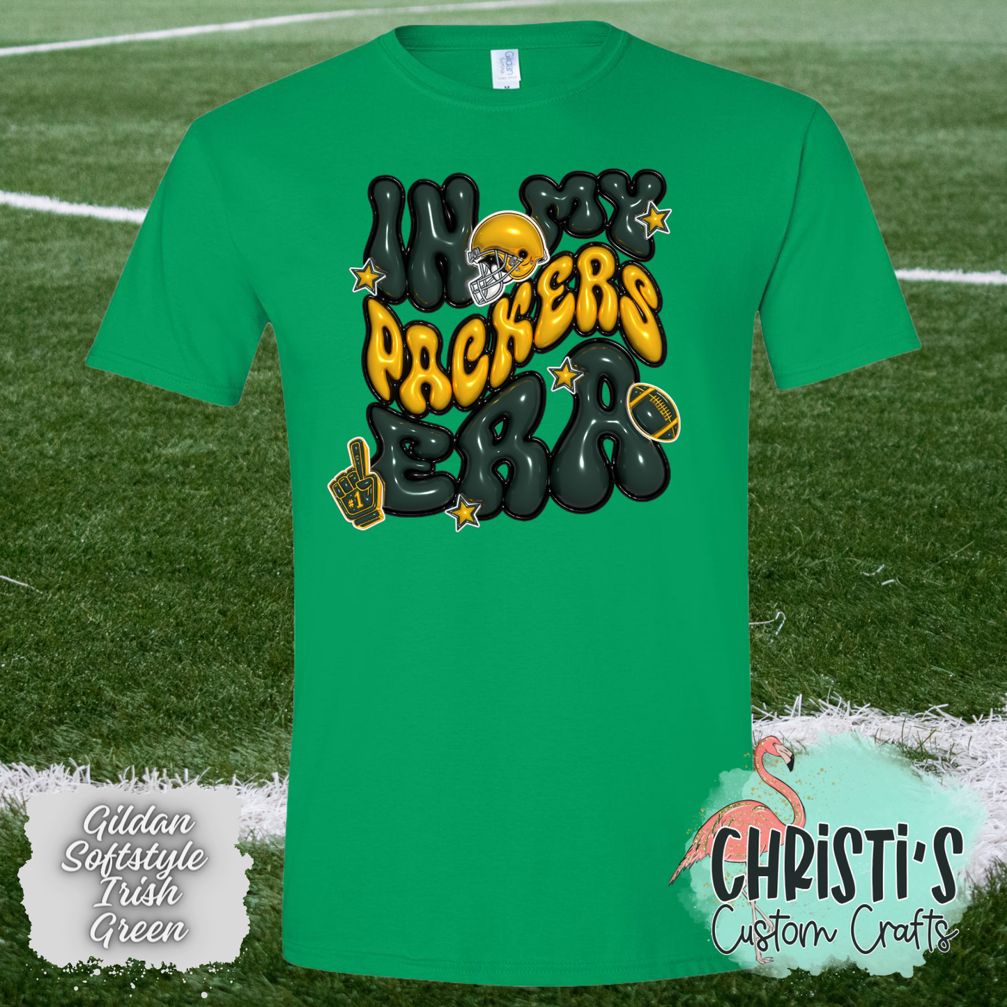 In my Packers Era (Faux 3D bubble letters)