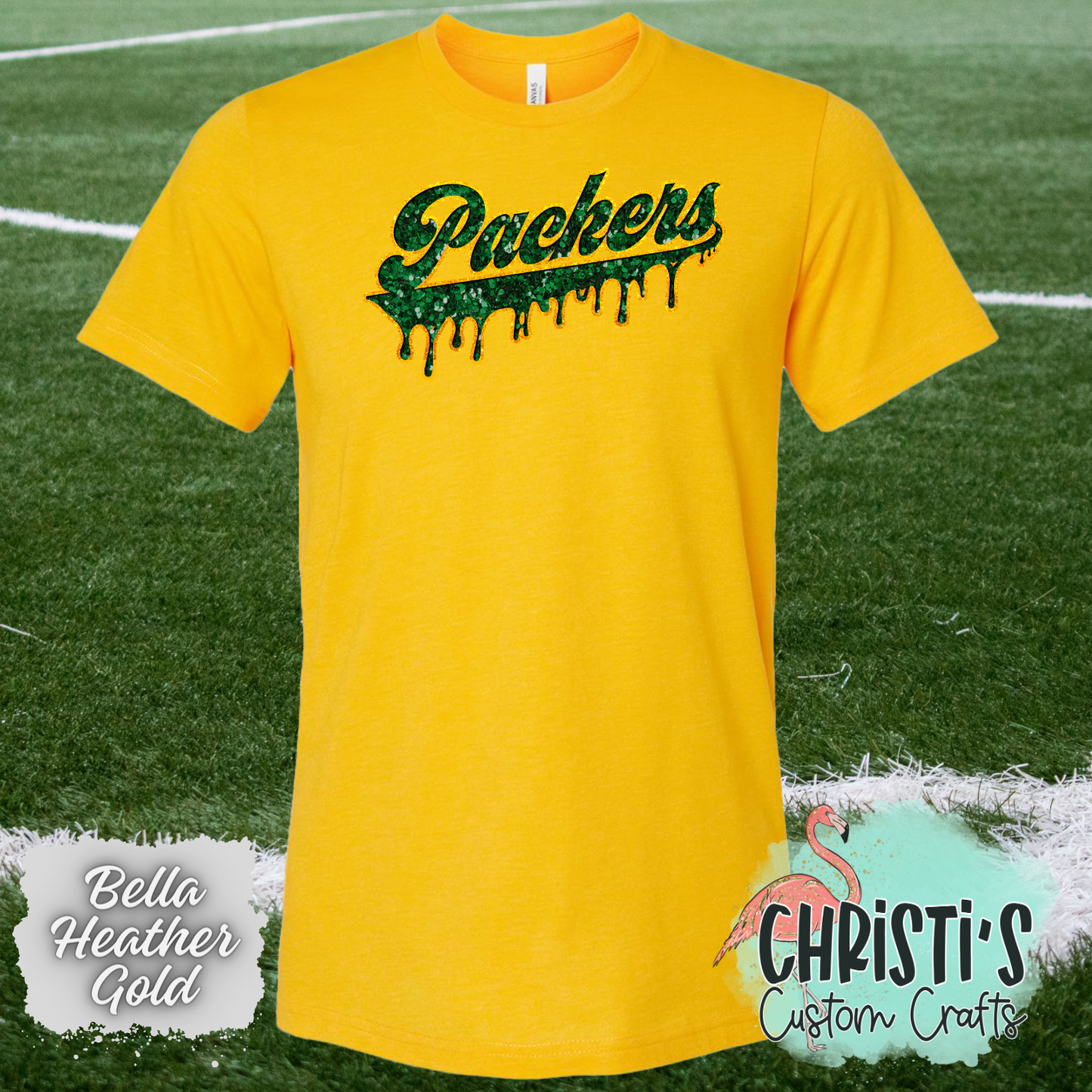 Packers Drip (faux sequin look)
