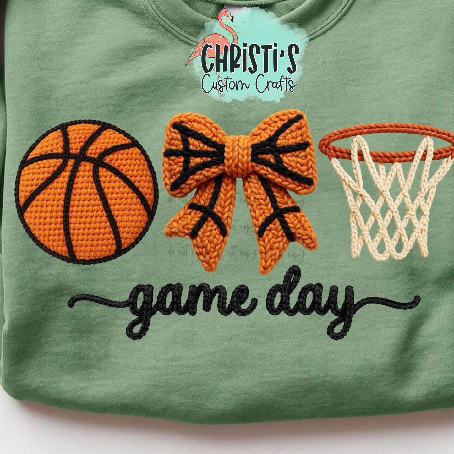 Faux yarn Basketball Game Day