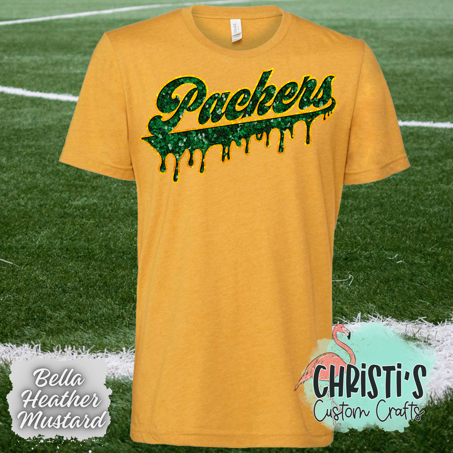 Packers Drip (faux sequin look)