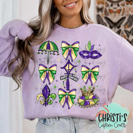 Happy Mardi Gras street light umbrella collage