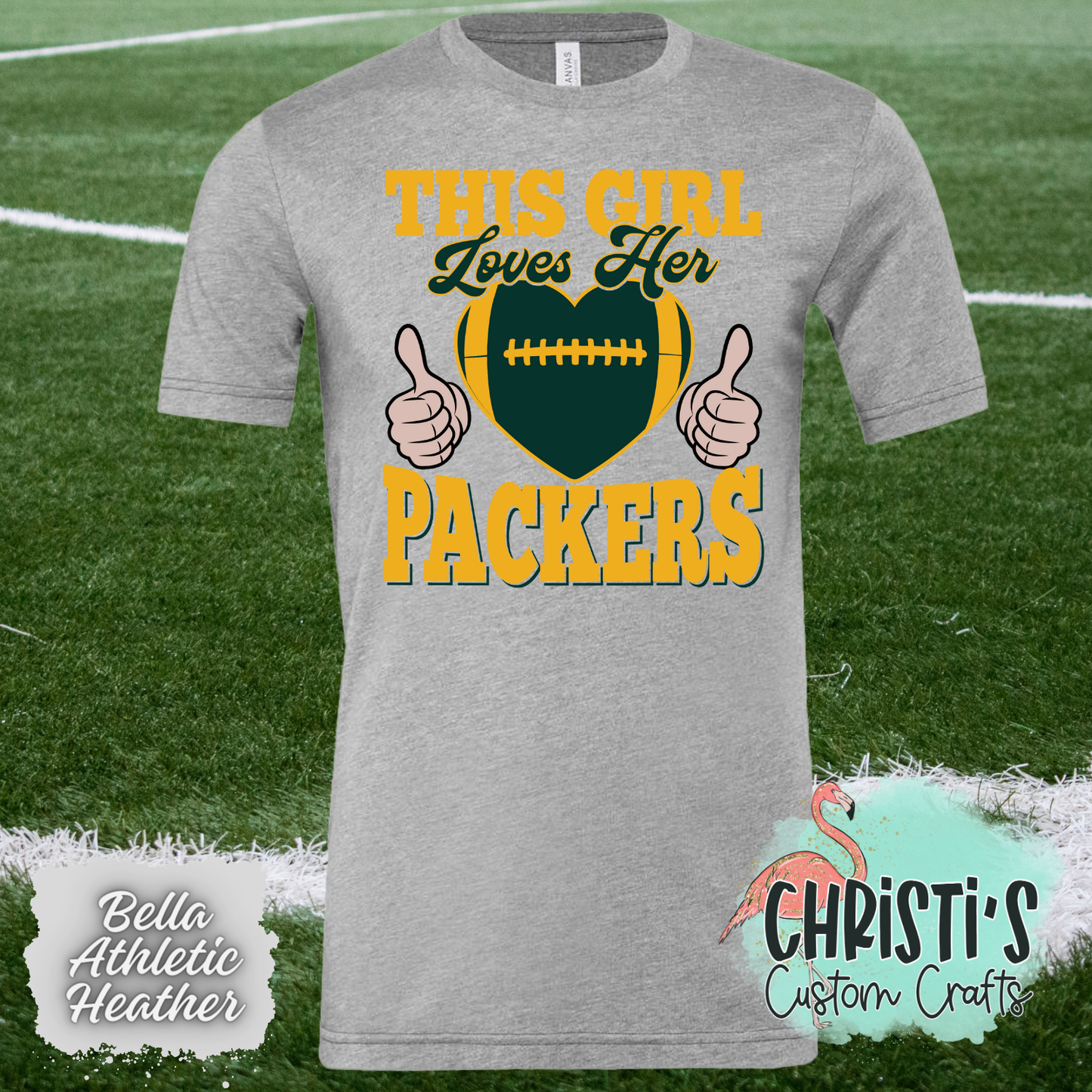 This girl loves her Packers (football heart)