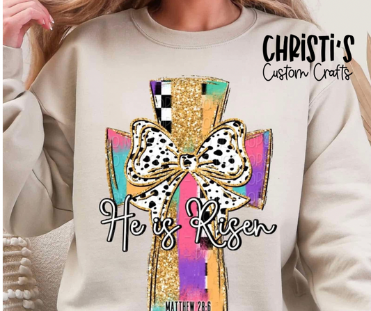 He is Risen Multicolor Swatch Cross