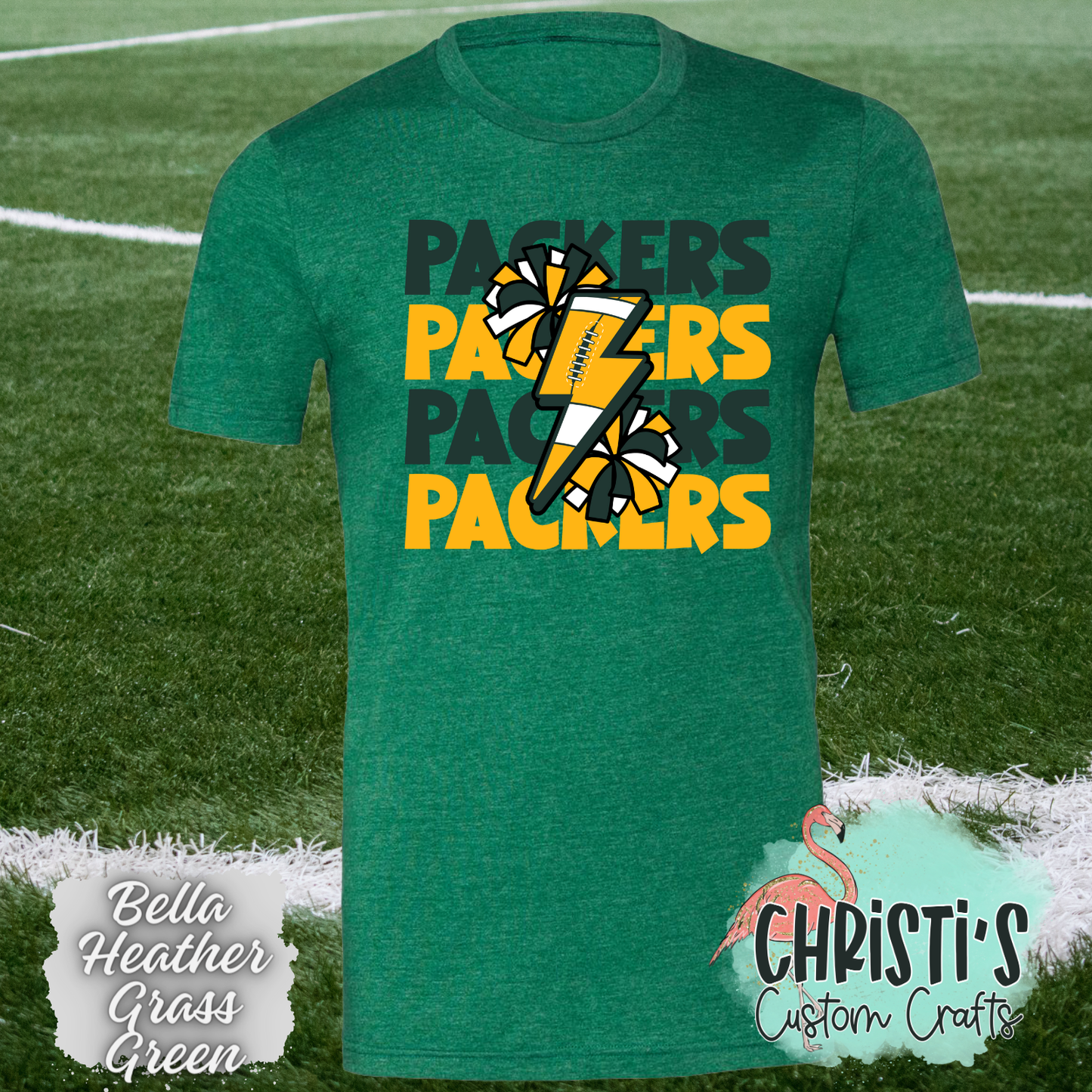 Packers repeat lightning bolt and poms