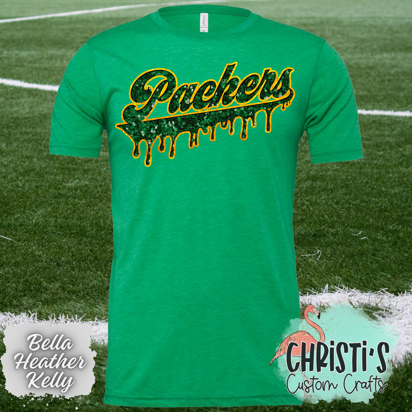 Packers Drip (faux sequin look)