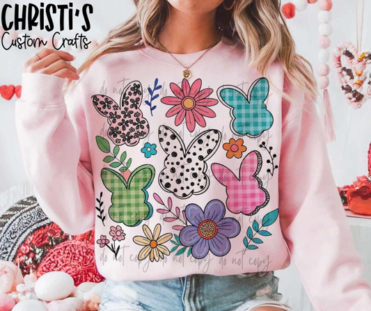 Patterned Bunny Heads with Florals