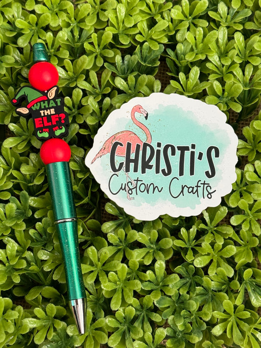 Green and Red Christmas Pen