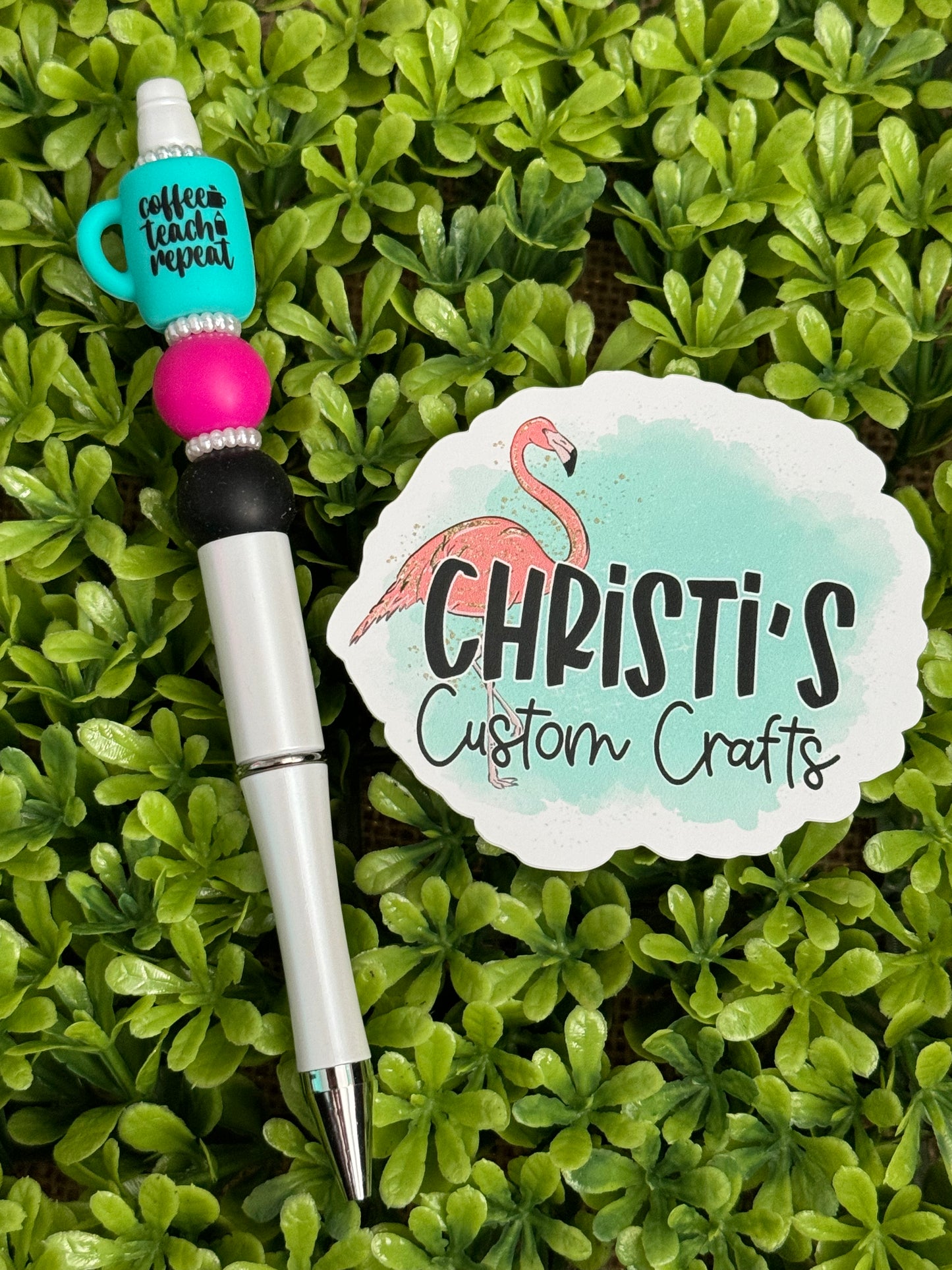 Coffee Teach Repeat (Turquoise Mug) Pen