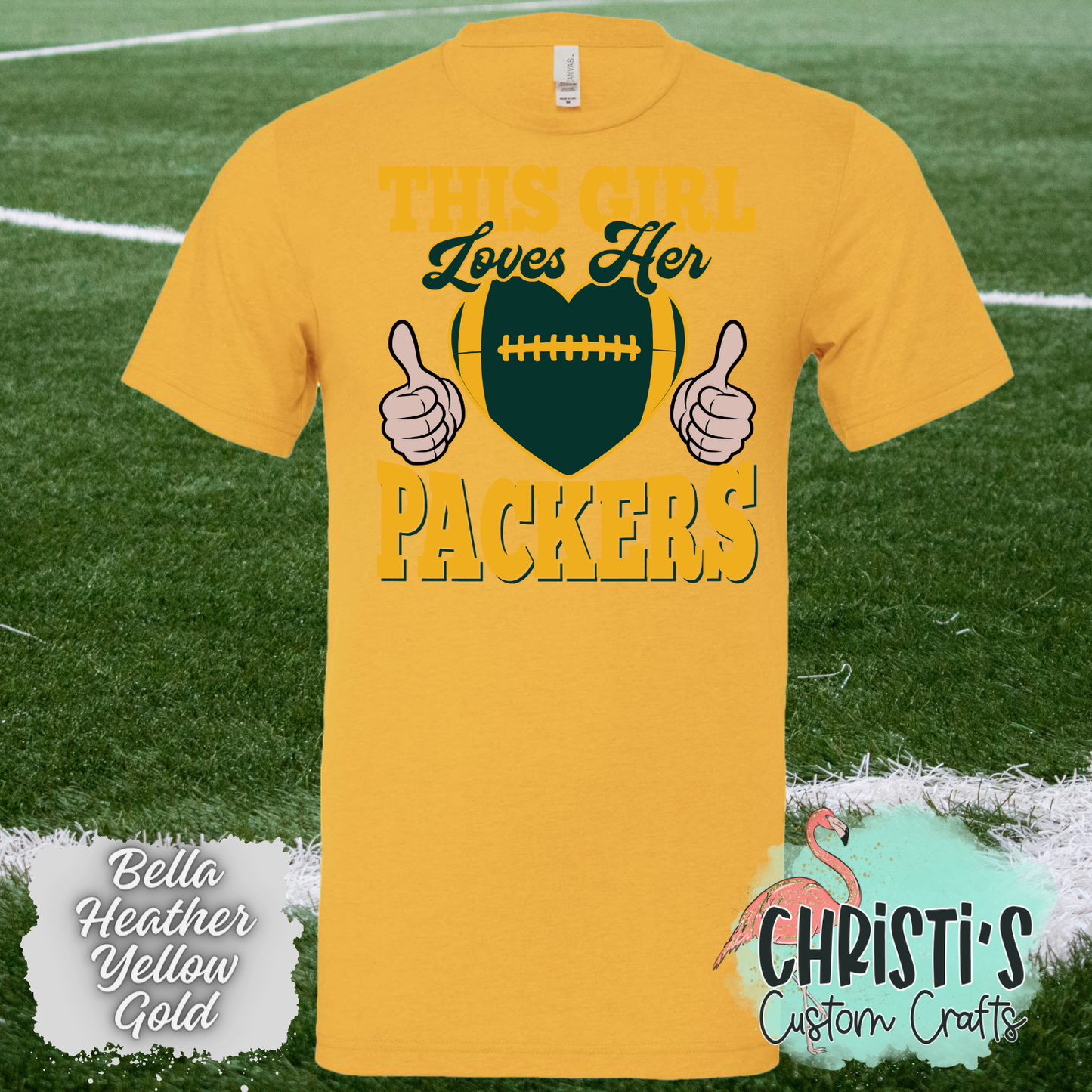 This girl loves her Packers (football heart)