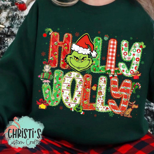 Holly Jolly red and green prints