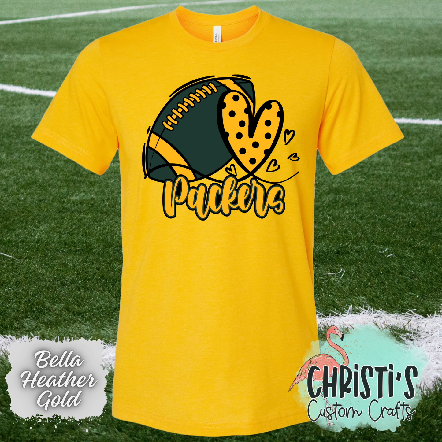 Packers Football &Polka Dot Heart