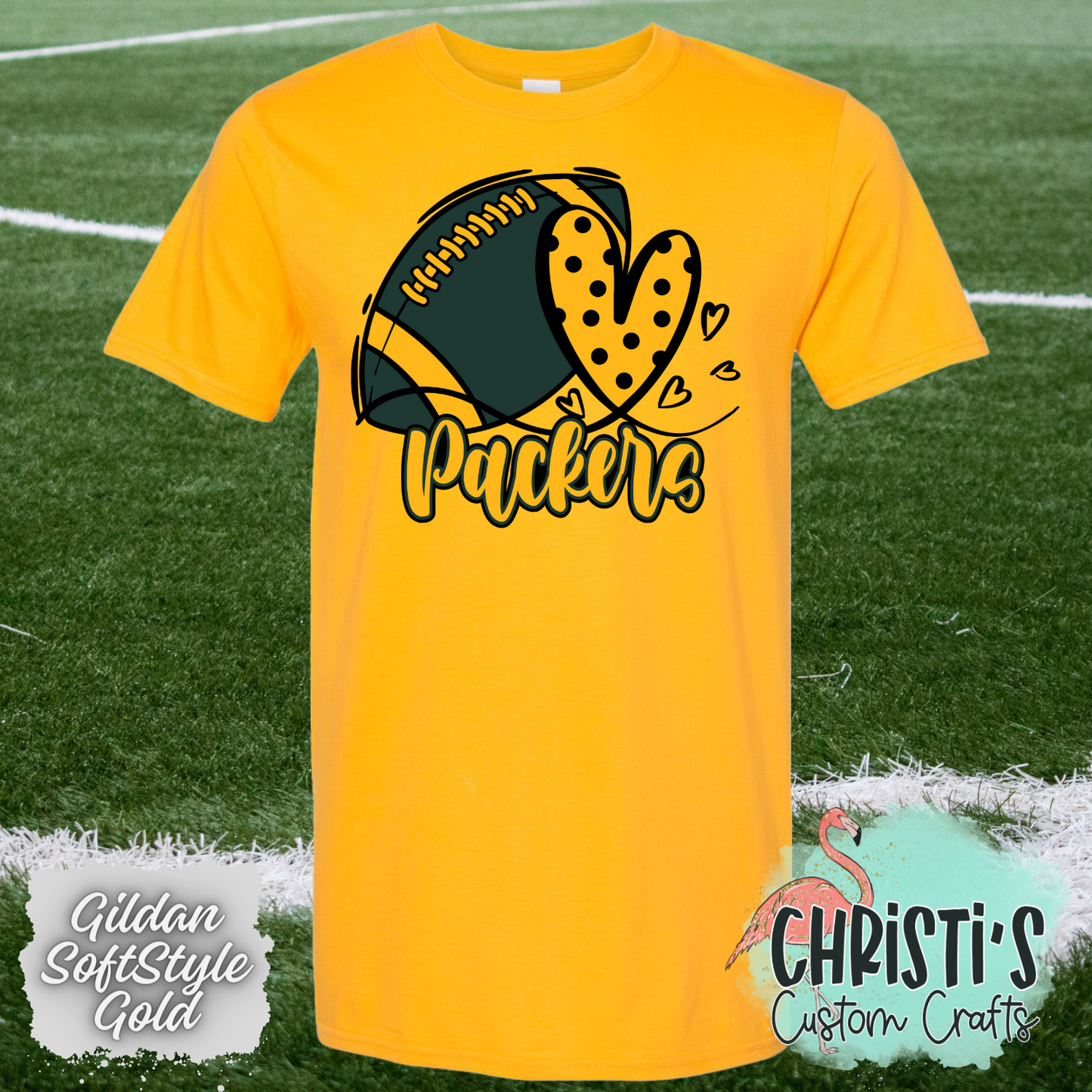 Packers Football &Polka Dot Heart