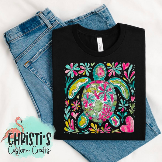 Boho watercolor Turtle