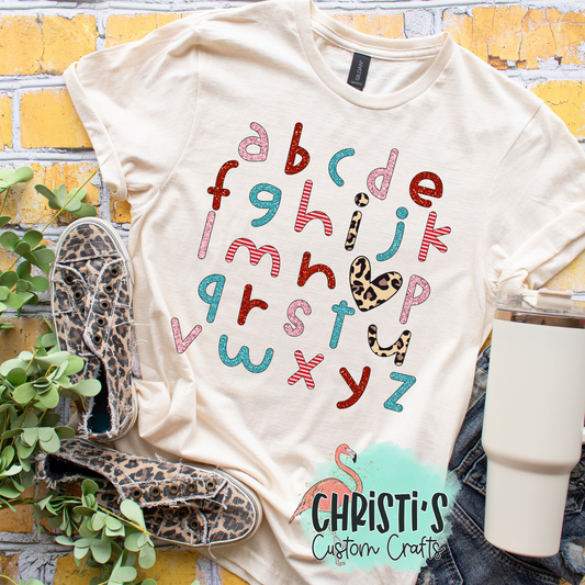 Alphabet I heart you
