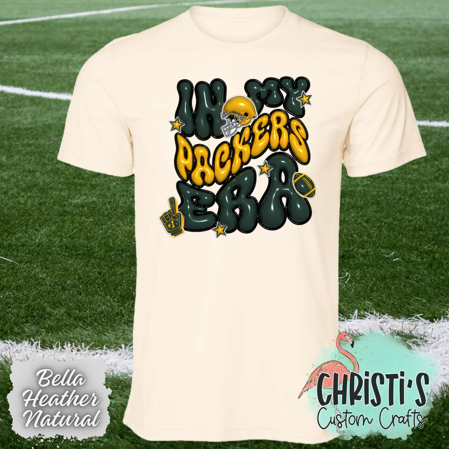 In my Packers Era (Faux 3D bubble letters)