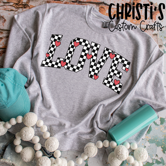 Checkered with Hearts LOVE