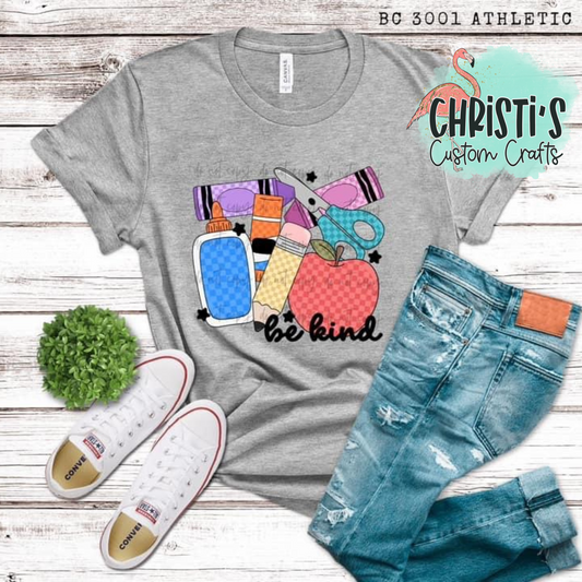 Back to School Supplies Checkered
