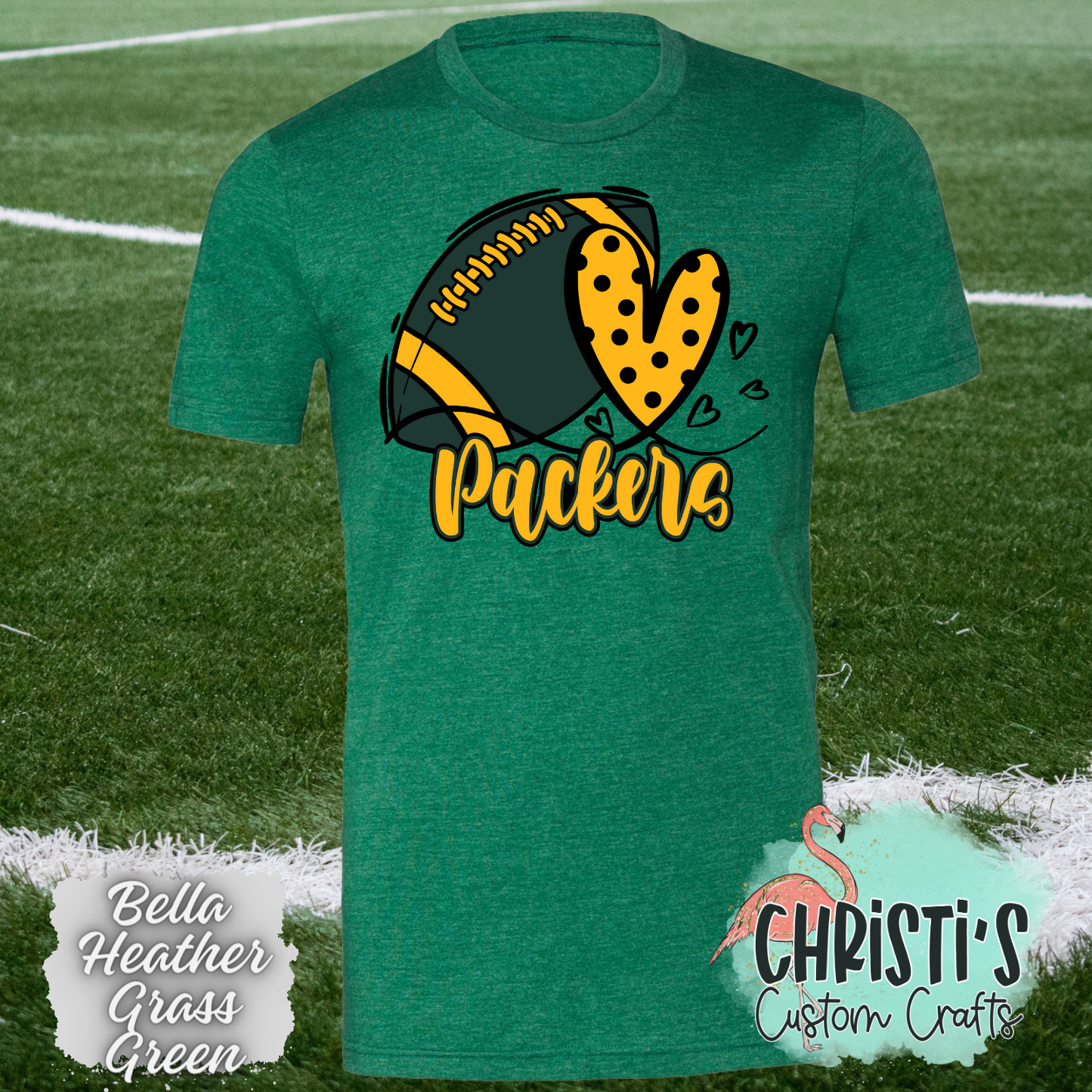 Packers Football &Polka Dot Heart