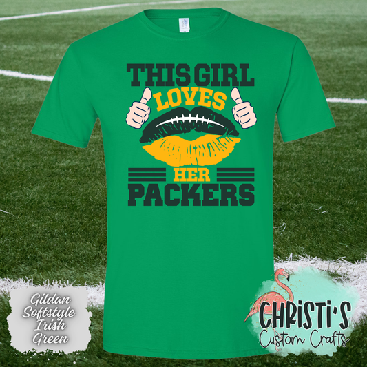 This Girl Loves her Packers (football lips)
