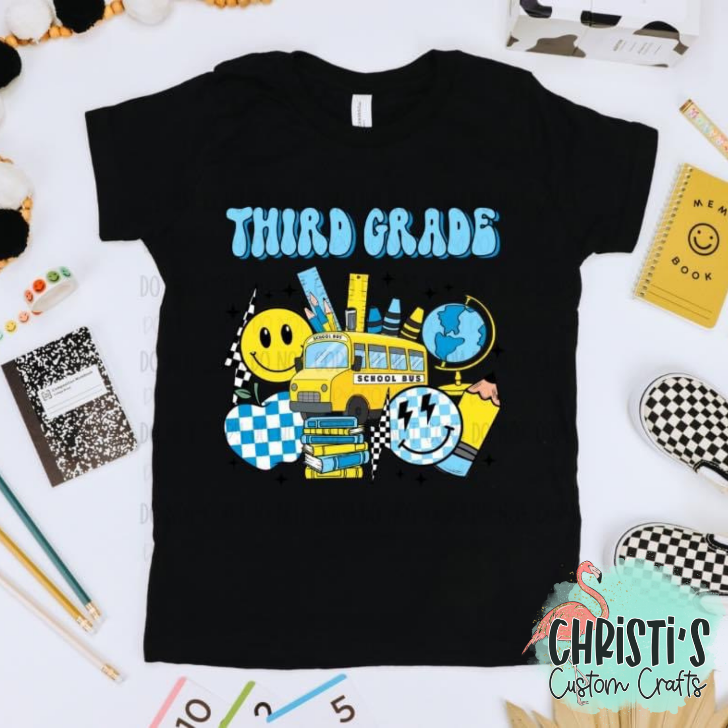 Blue & Yellow School Bus Grade Levels