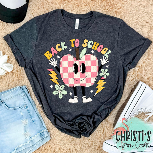 Back to School Checkered Apple