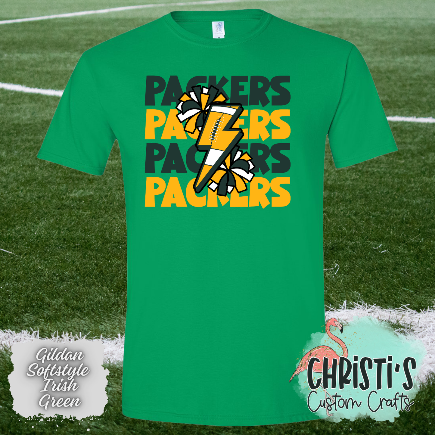 Packers repeat lightning bolt and poms