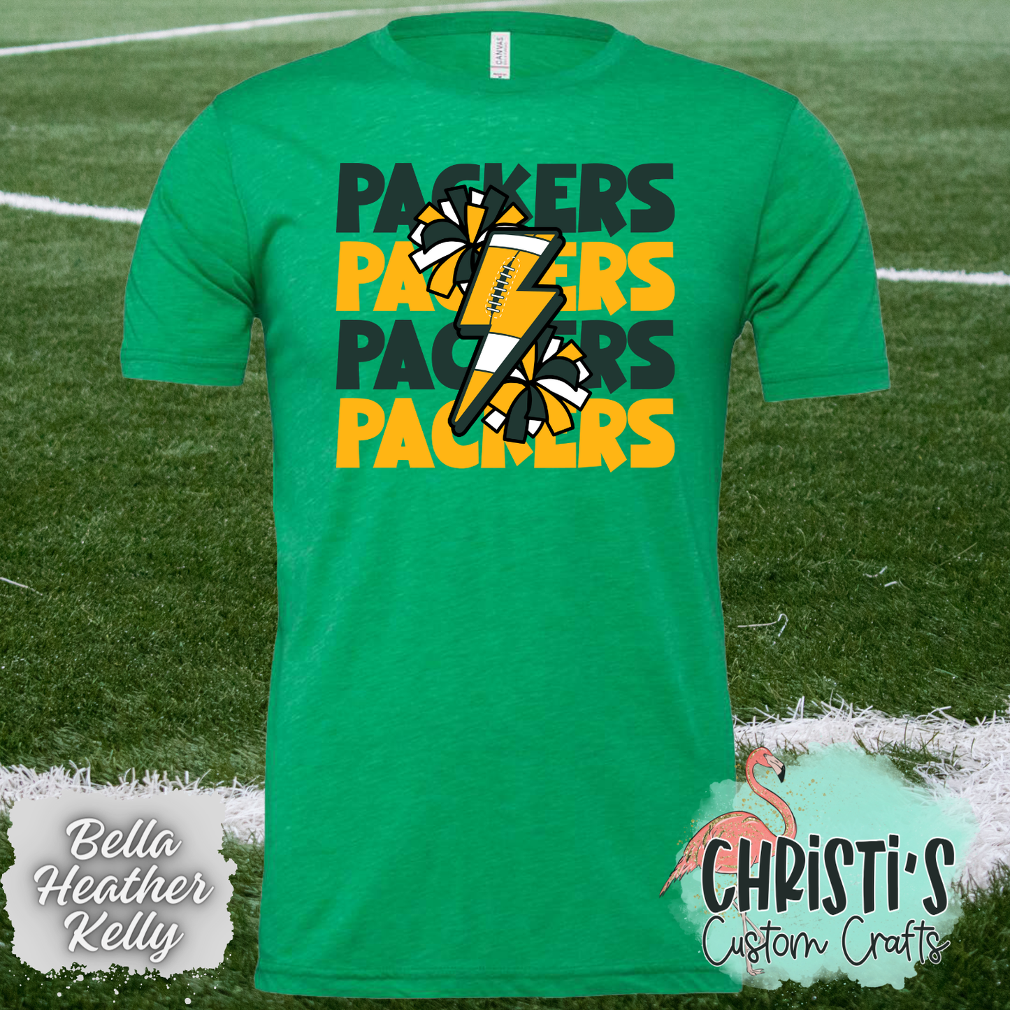 Packers repeat lightning bolt and poms